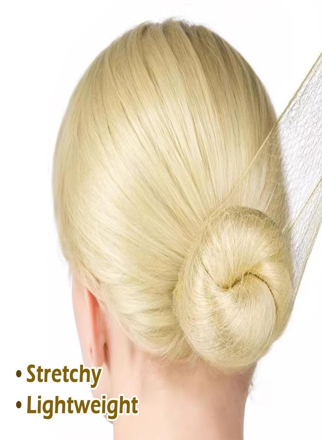 Quacc 20 PCS Bun Hair Nets Women Stretchy Lightweight Elastic Edge Mesh Invisible Hairnets for Ballet Bun, Gymnastics, Dance, Sleeping, Kitchen Food Service (Blonde) - Image 4